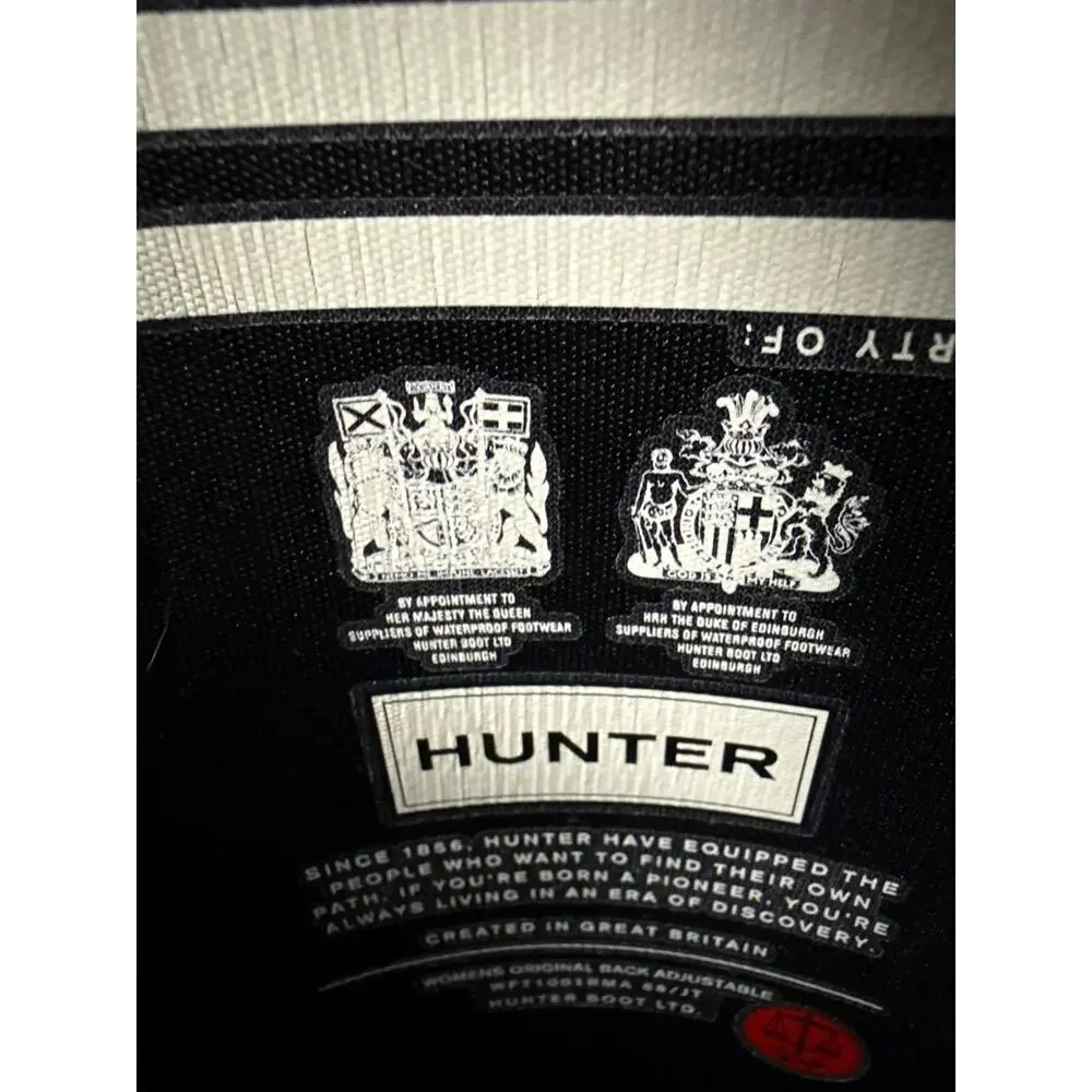 Hunter Original‎ Tall Rubber Rain Boots Womens 7 Black Adjust Buckle